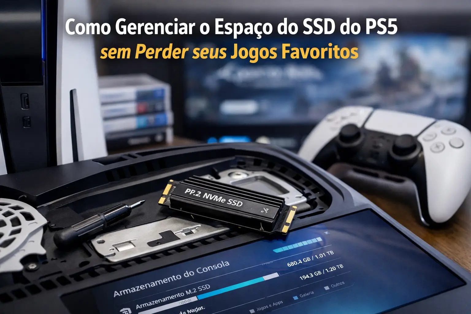 gerenciar espaço SSD PS5