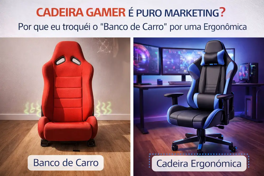 Cadeira Gamer é puro Marketing Por que eu troquei o Banco de Carro por uma Ergonômica